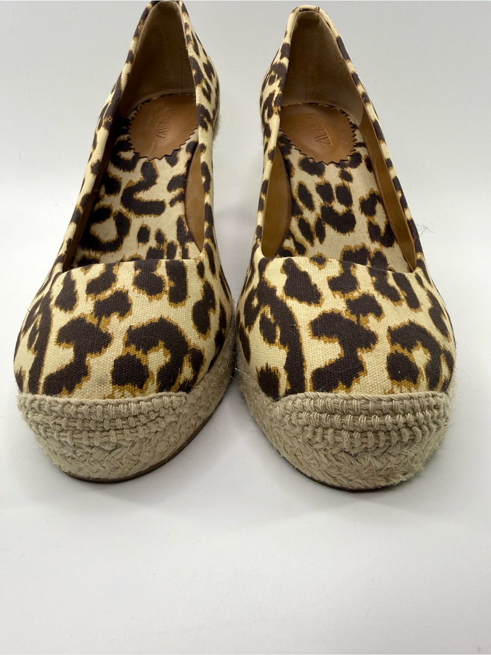 J Crew Factory Seville Leopard Espadrille Wedge Pumps Tan/Brown Women’s 7 - Picture 4 of 13